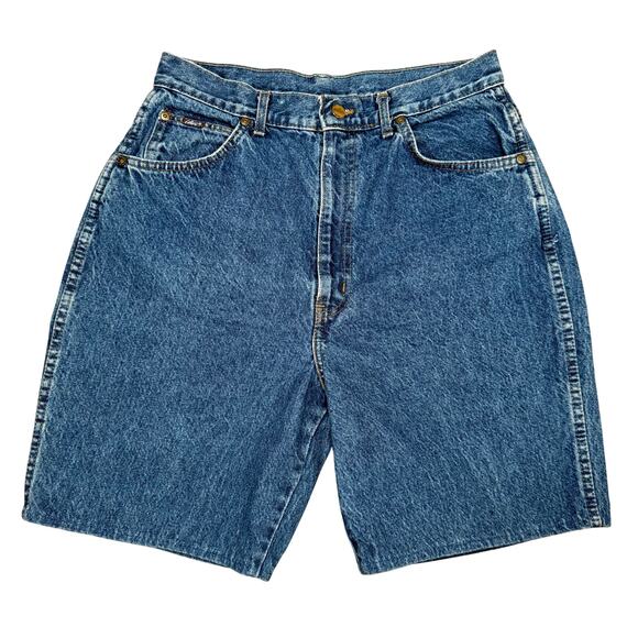 Vintage High Rise Denim Jean Shorts Made in USA Women’s 16 Tall Relaxed Fit Chic - Picture 1 of 6